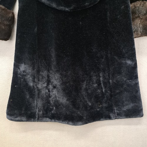 Vintage Aristocrat Faux Fur Coat Women's Black Brown Collar Cuffs Lined - Picture 12 of 13