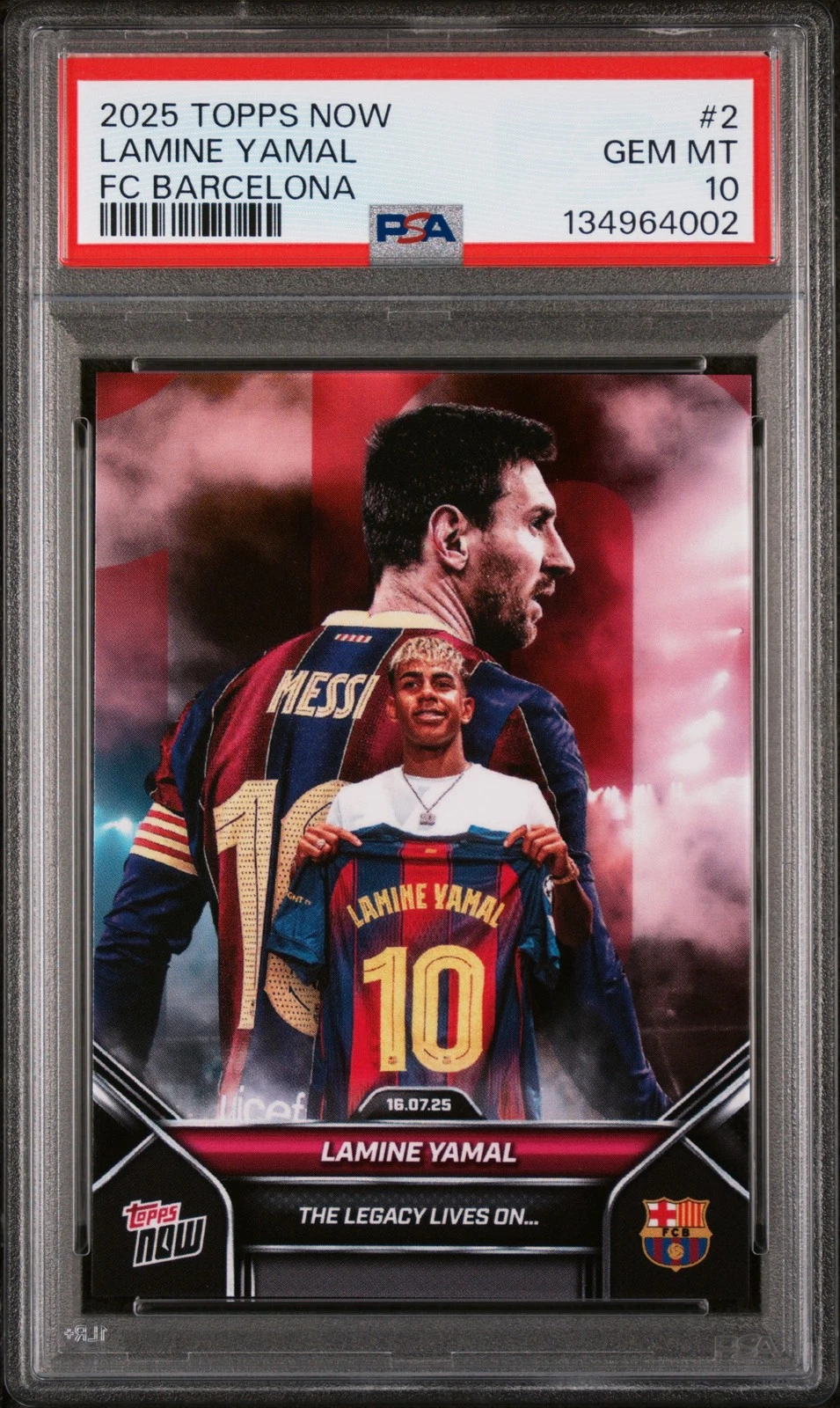 Deal for 2025 Topps Now FC Barcelona #002 Lamine Yamal PSA 10