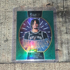 2024-25 Panini Select Neon Icons Stephon Castle Green Prizm Rookie #3 Spurs