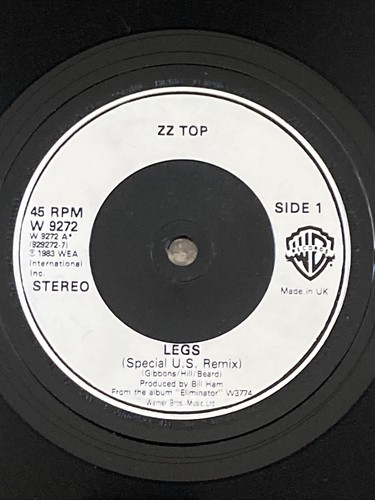 ZZ TOP Legs / Bad Girl 2 Track 7” Single In P/S B GIBBONS D HILL F BEARD W 9272 - Picture 2 of 18
