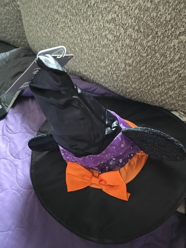 Disney Parks Neu Minnie Maus Ohren Hexenhut orange Schleife Custome Halloween Kinder - Bild 4 von 7