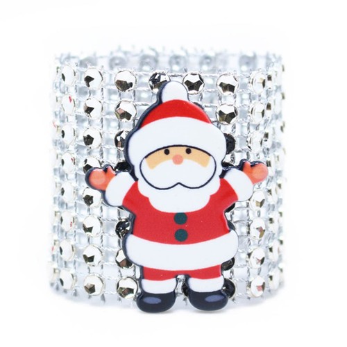 Set of 2 Santa Claus Napkin Ring Christmas Serviette Rings Holders - Picture 5 of 12