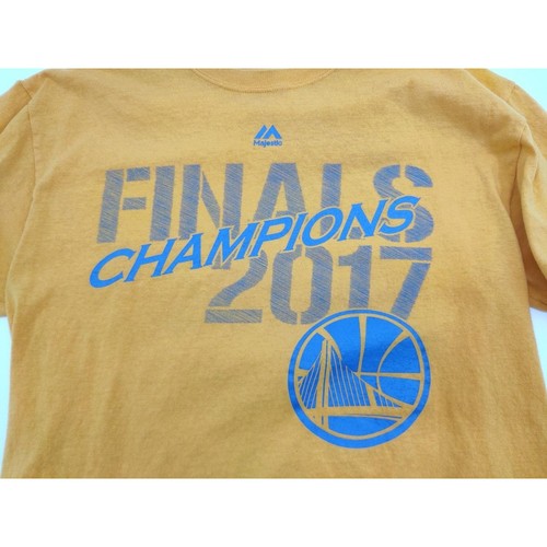 Camiseta Majestic Para Hombre Talla Mediana Amarilla Golden State Warriors Finales NBA Retro - Imagen 5 de 10