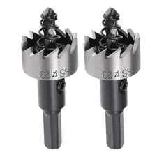 2 Pcs 23Mm High Speed Steel HSS Drill Bit Hole Saw Cutter for Metal Alloy Wood