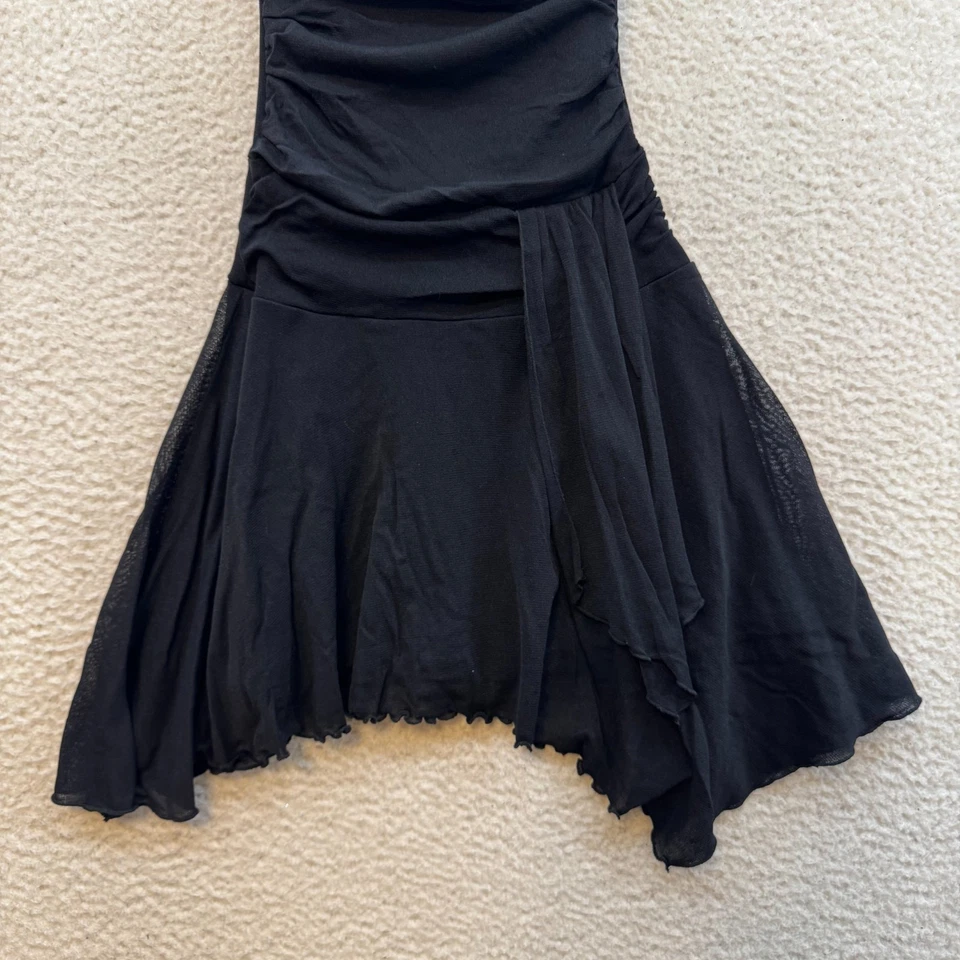 Mini Vestido Años 90 Y2K Vintage Sin Tirantes XS Pequeño Negro Malla Hada Grunge Capricho Foto 4 de 4