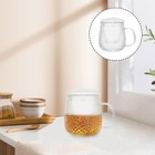  Coffee Mugs Glass Tea Strainers for Loose Steeping Cup with Infuser and Lid
