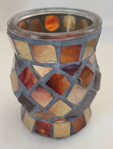 Set of 6 Mosaic Candle Holders Hurricane lot tea light table, wedding,glass - Picture 15 of 24