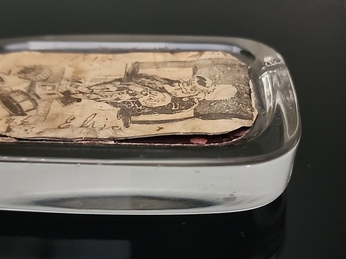 Antique 1912 US Battle Ship Indiana Picture Paperweight Santa Paper On Back - Picture 3 of 7