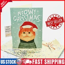 Endless Meowy Christmas With Glitter Endless Meow Christmas Voice Greeting Card