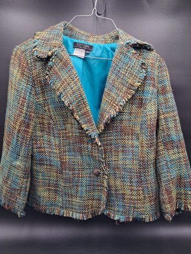 Damen XS City Girl Tweed Karo Jacke gefüttert wunderschöne Farbe - Bild 1 von 7