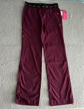 Koi Lite Scrub Pants Women s Medium Tall MT Wine Spirit Slim Stretch Nursing