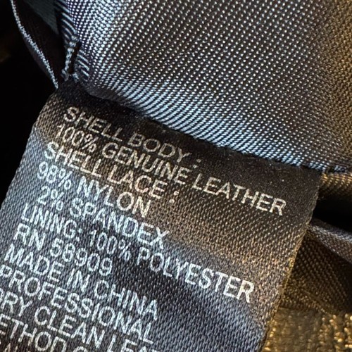 ANTONIO MELANI Black Leather Sleeveless Lace Front Midi Dress Size 2 - Picture 7 of 9