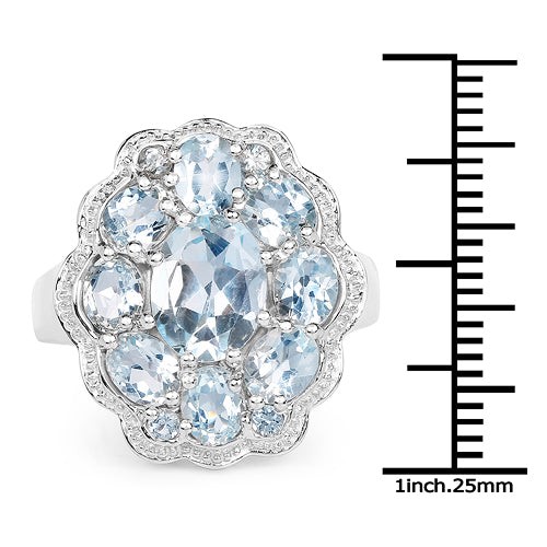 Ring 6,64 Karat echter Blautopas 0,925 Sterlingsilber - Bild 5 von 6