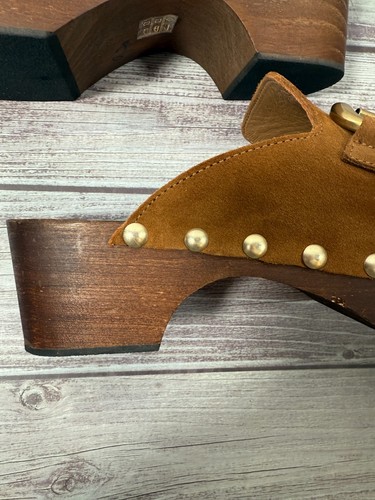 Boden Euro 40/9.5 US Brown Suede Wooden Platform Iris Snaffle Boho Clogs - Picture 10 of 21