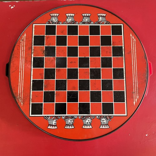VINTAGE Chinese Checkers Game Checkers Tin Metal Game Board Set - Picture 7 of 12