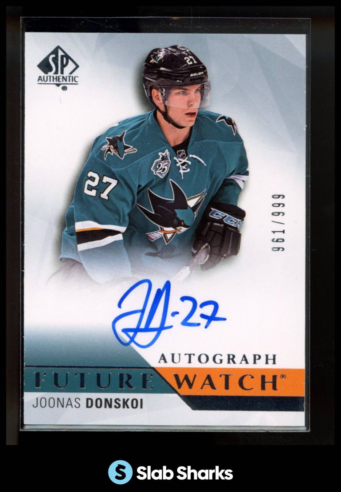 2015 SP AUTHENTIC #256 JOONAS DONSKOI FUTURE WATCH AUTO ROOKIE RC /999