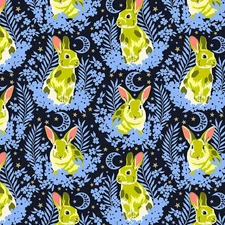 Besties Hop to It  Bluebell Tula Pink Fabric BTY x43 wide Free Spirit