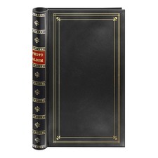 Spiral Bound Photo Album 300 Bi-Directional Memo Pockets Hold 4x6 Photos Black