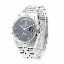 Tudor Prince Date Day 76214 Automatic Men's Rank AB Wristwatches Black SS WG