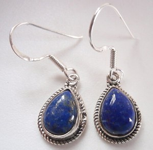 Lapis-Teardrop-with-Rope-Style-Accents-925-Sterling-Silver-Dangle-Earrings