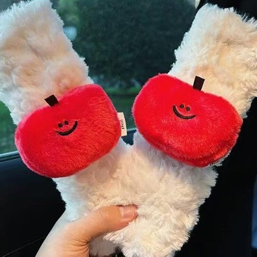 Cute Plush Red Apple Car Seat Belt Covers Auto Seat Belt Shoulder Protector Pads - Picture 2 of 6