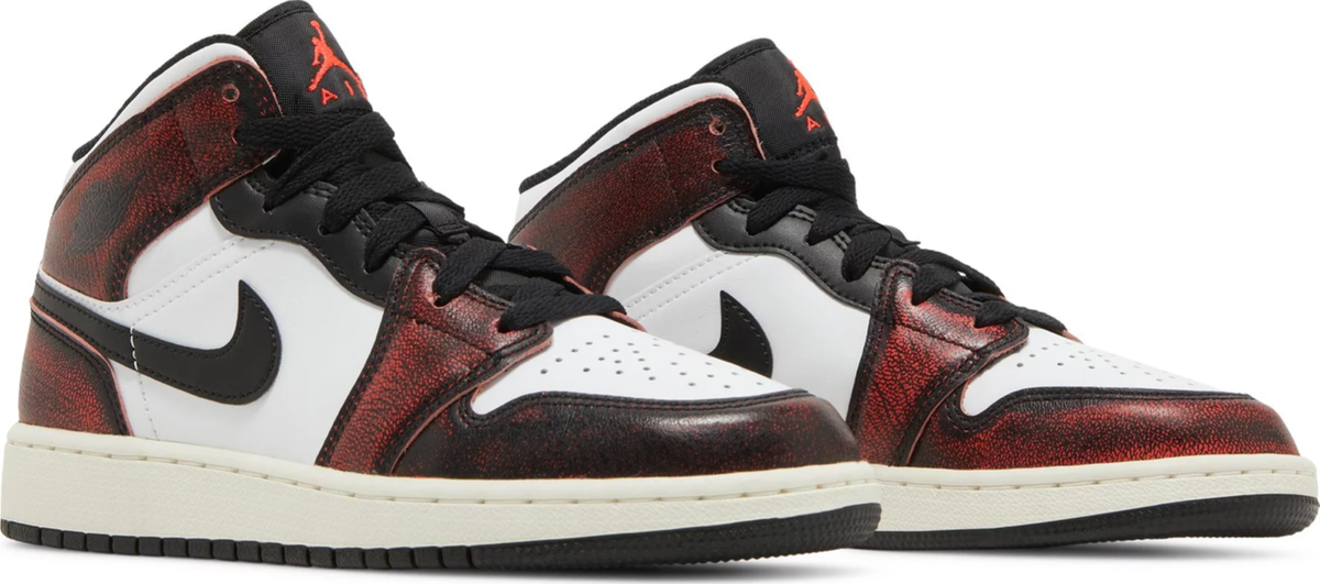 Nike Air Jordan 1 Mid Wear Away Chicago 4-7 Black Infrared