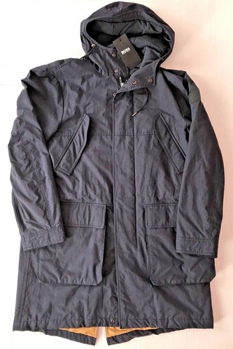 NWT Hugo Boss Mens Raincoat Connert Made in Italy US MED/38R/IT 48 Navy Blue - Picture 5 of 11