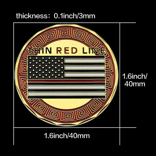 FIRE Dept US Collector Challenge COIN Gedenk Münze Badge THIN RED LINE Abzeichen - Bild 5 von 5