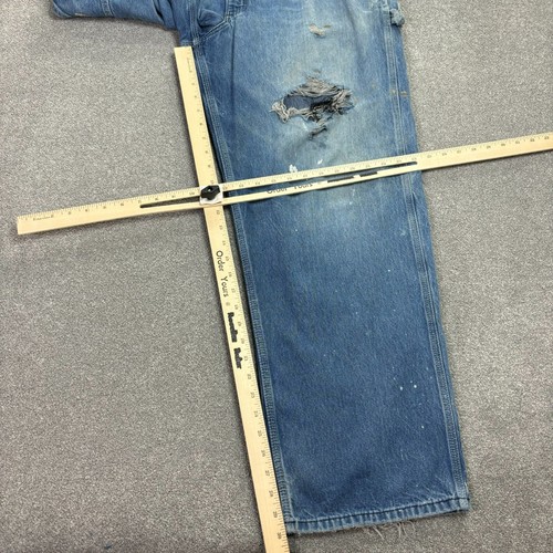 Carhartt peto adulto 42x30 azul mono denim carpintero babero ropa de trabajo hombres* - Imagen 6 de 11