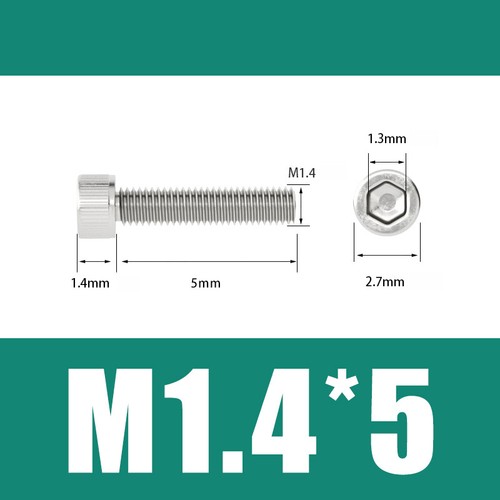 304 Edelstahl Inbusschrauben Steckschlüssel Schrauben Sechskantkopf M1.4/M1.6/M2/M2.5 ~ M6 - Bild 12 von 100