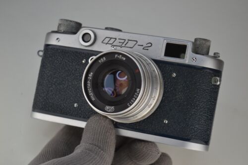 CUERPO AZUL OSCURO SOVIÉTICO URSS "FED-2" TELÉMETRO cámara + lente INDUSTAR-26m (2) - Imagen 9 de 9