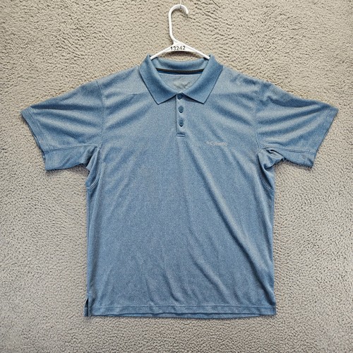 Columbia Poloshirt Herren Größe L Blau Kurzarm Performance Angeln - Bild 1 von 9