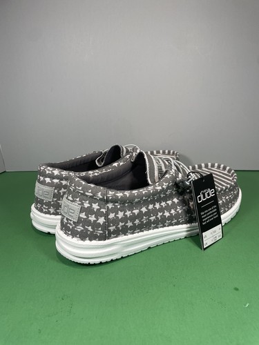 Hey Dude Wally Men’s Size 12 US Greyed Patriotic USA Flag Slip On Shoes Comfort - Picture 7 of 9