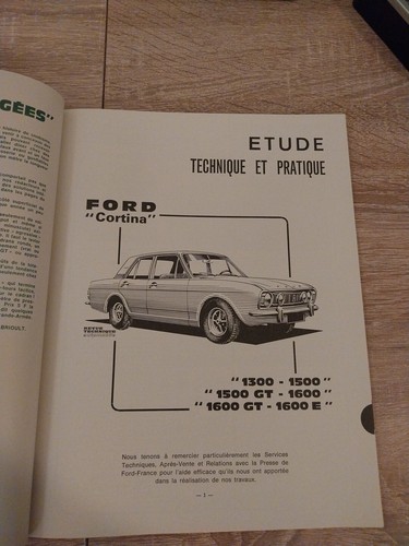 Revue Technique FORD CORTINA 1300 1500 1600 gt E mk2 Ford Cortina 1.3 1.5 1.6 