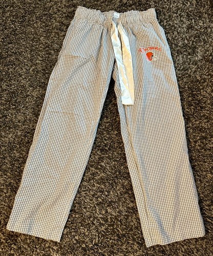 Nfl Team Apparel Cleveland Browns Womens Small Pajama Pants White Blue Plaid