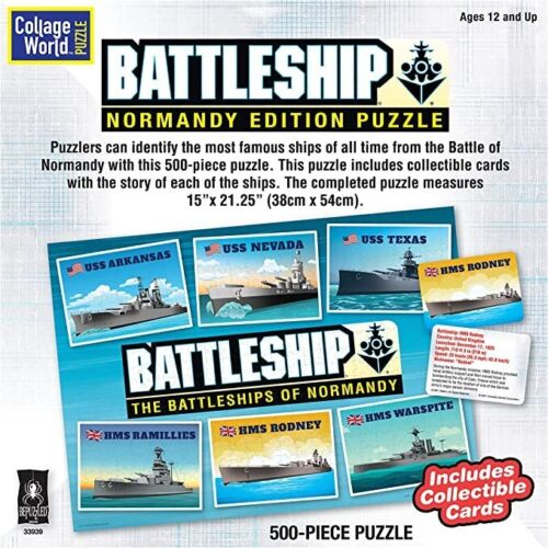 Battleship Normandy Edition Jigsaw Puzzle Collage World 500 Pieces-NEW - Picture 2 of 3