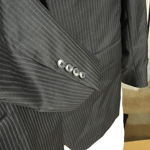 JOS A BANK Blazer Sport Suit Coat 42 Regular Black Grey Pinstripe (1103) - Picture 6 of 10