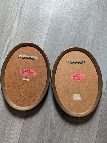 Vintage Ecstasy Oval Gerahmt Bestickt Kardinal & Blue Jay Wandkunst Set - Bild 4 von 7