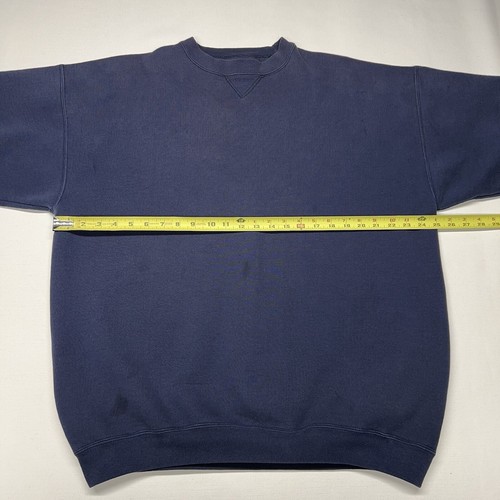VTG Soffe Crewneck Mens XL Blue Heavy Cotton Sweatshirt Sweater Blank USA 90s - Picture 15 of 16