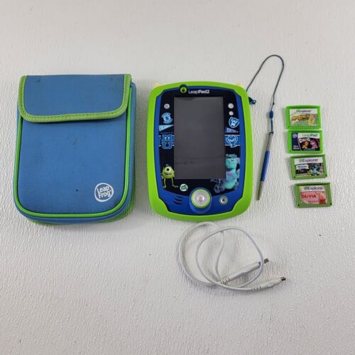 LeapPad 2 Learning Game System Monster Inc University w/Case 4 Games - Picture 1 of 14