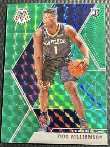 2019-20 Panini Mosaic Zion Williamson Pelicans Green Prizm Rookie Card #209 - Picture 2 of 4