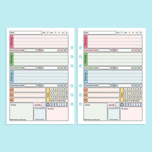 Food Diary A5 Filofax Inserts Slimming World Compatible Stickers/12WK DIET Pages - Picture 2 of 11