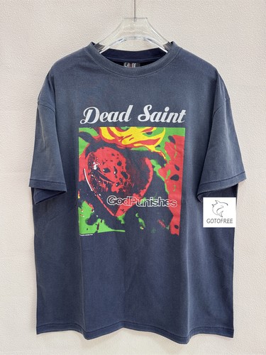GOTOFREE 25SS SAINT NEU VINTAGE SCHWARZ T-SHIRT CREW PULLOVER DEAD SOMMER TOP TEE