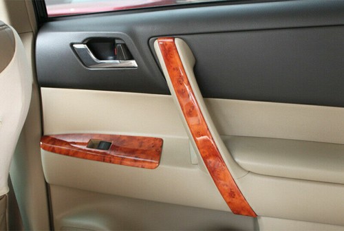 For Toyota Highlander 2008-2013 Peach Wood Grain Inner Door Panel Strip Trim 4PC - Bild 5 von 9