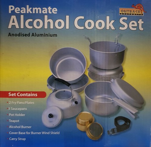 Deluxe Alcohol Stove Camp Cook Set Metho Spirit Camping Hiking Quality Aluminium - Bild 1 von 3