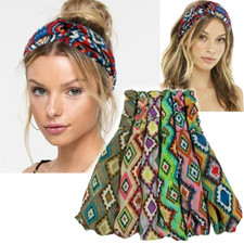 6 pieces Geometric Boho Aztec Turban Twist Knot Hair Head Wrap Headband Knotted