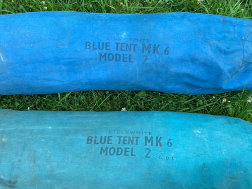 Vintage Lillywhite Blue Tent MK6 Model 2 Canvas Tent Very Rare Camping 2 Person - 第 6/10 張圖片