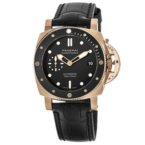 New-Panerai-Submersible-42MM-18kt-Rose-Gold-Case-Leather-Men-039-s-Watch-PAM00974