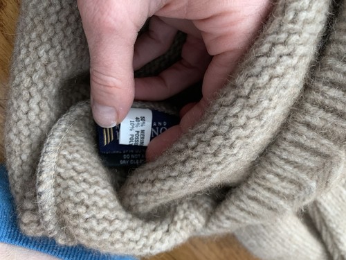 Suéter beige para hombre Merino Mink hecho en Nueva Zelanda talla grande - Imagen 6 de 8
