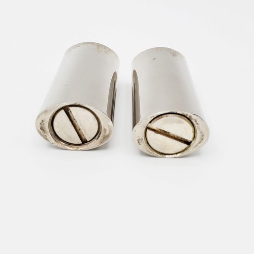 Salero y pimentero moderno de acero inoxidable o plateado plateado plateado brillante - Imagen 7 de 7